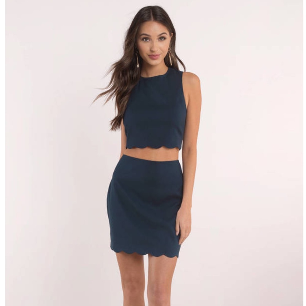 Tobi teal getting wavy bodycon set